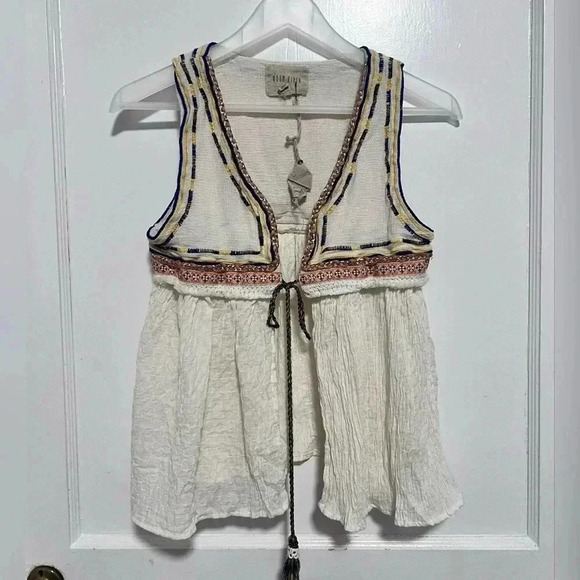 Moon River Overlay Boho Vest Size S New With Tag - Picture 3 of 3